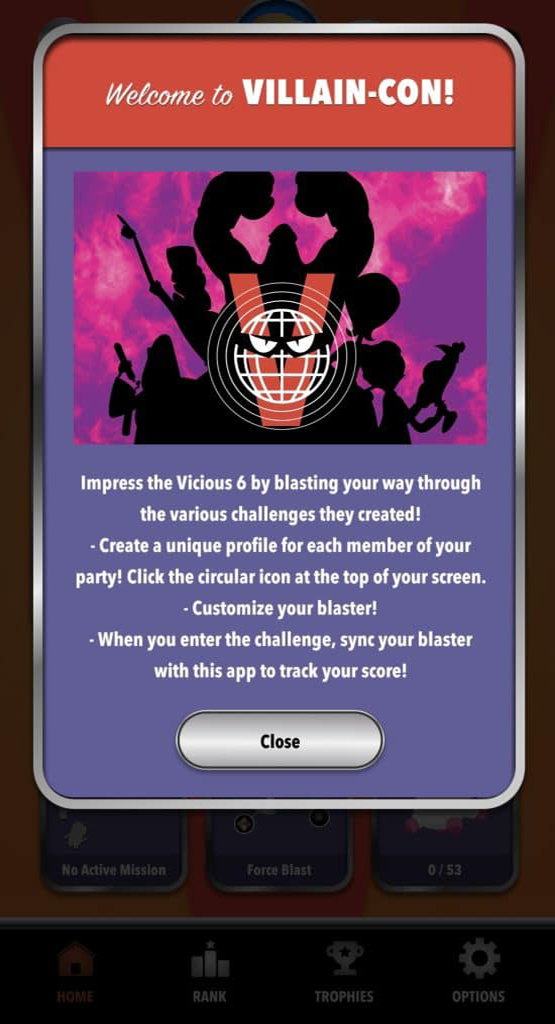 Villian-Con App - Welcome Page