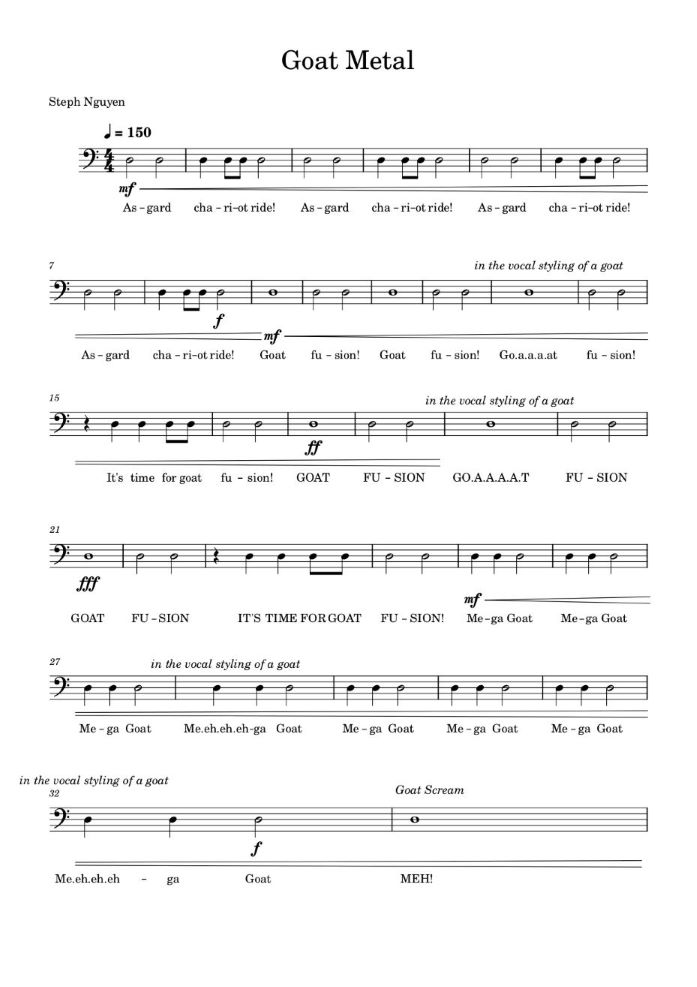 Original Nordash Music Sheet